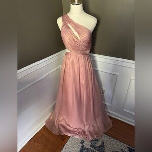 Mac Duggal One Shoulder Cut Out Gown in Rouge. Size 2. NWT.